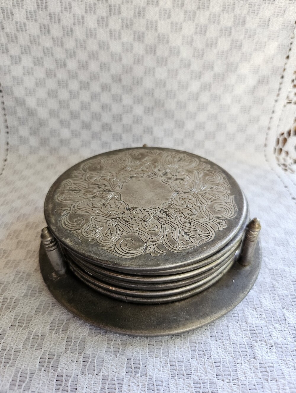 Vintage Mikasa Silver Plated Coaster Set